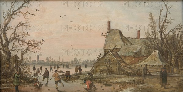 Winter Scene at a Farm, 1623-1626. Creators: Jan van Goyen, Esaias van de Velde.