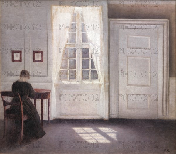 Interior in Strandgade, Sunlight on the Floor, 1901. Creator: Vilhelm Hammershøi.