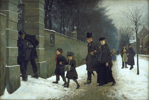 A Funeral, 1883. Creator: Frants Henningsen.