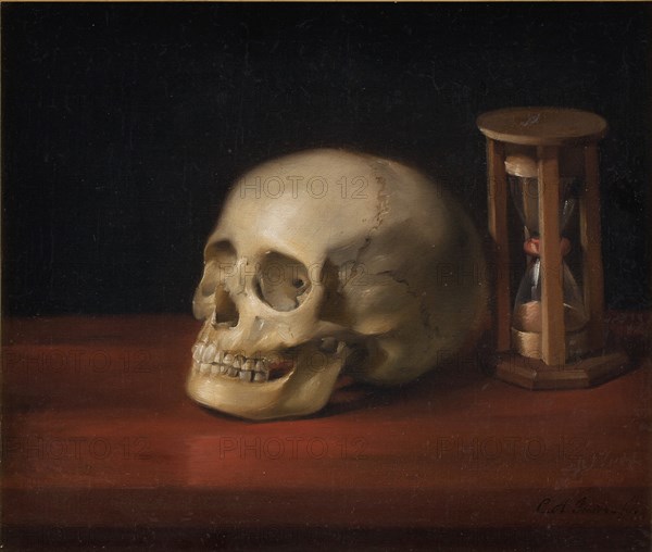 Skull and Hourglass, 1714-1814. Creator: Christian Albrecht Jensen.
