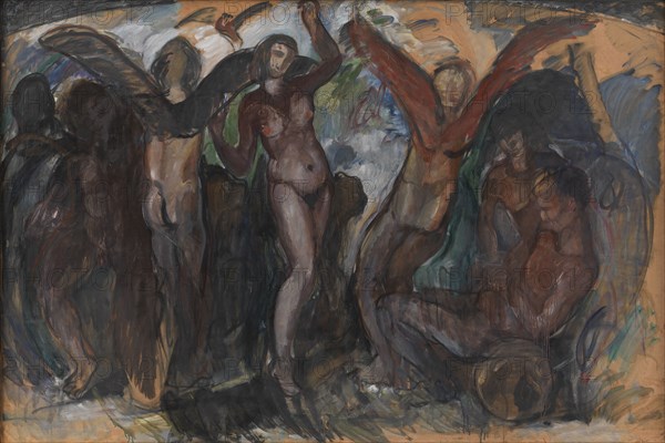 Figure Composition with Bacchantes, 1914-1915. Creator: Jens Adolf Emil Jerichau.