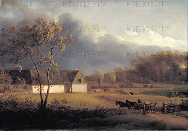 A Storm Brewing behind a Farmhouse in Zealand, 1791-1793. Creator: Jens Juel.