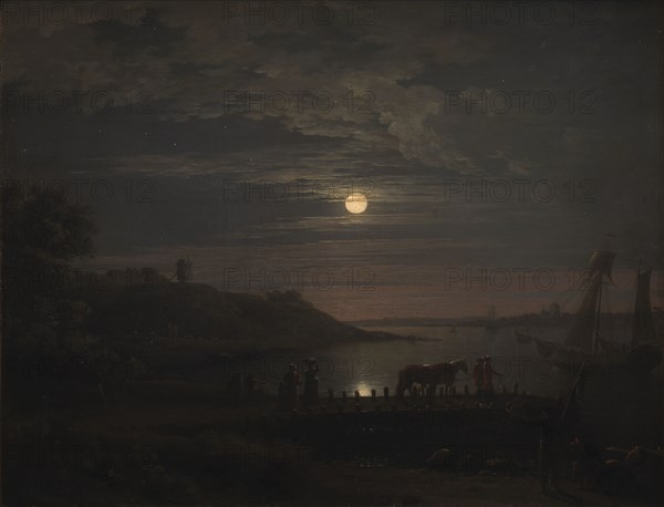 The Crossing over the Little Belt at Snoghoj. Moonrise, 1787. Creator: Jens Juel.