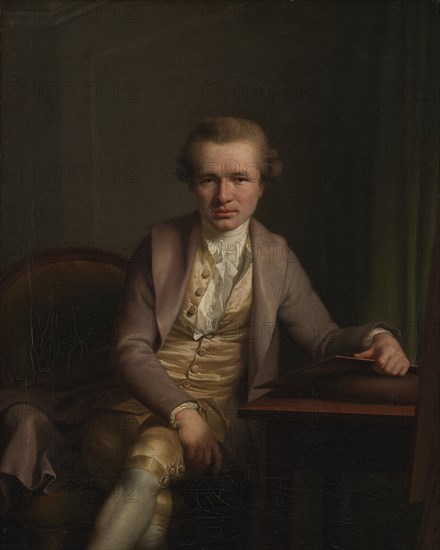 The Engraver Johann Friderich Clemens at his Work Table, 1776. Creator: Jens Juel.