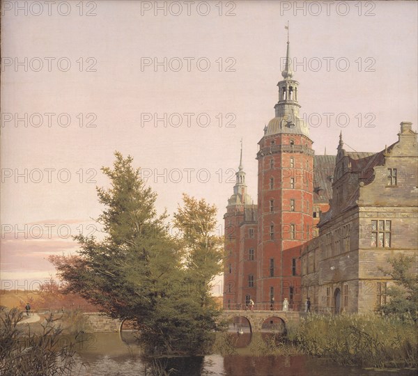 Frederiksborg Castle Seen from the Northwest - View near the Montbro Bridge, 1836. Creator: Christen Købke.