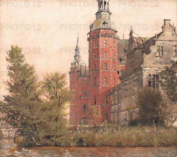 Frederiksborg Castle seen from the Northwest- View near the Montbro Bridge, 1835. Creator: Christen Købke.