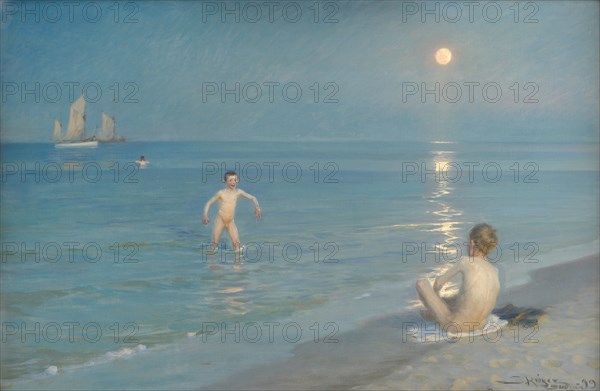 Boys Bathing at Skagen - Summer Evening, 1899. Creator: Peder Severin Kroyer.