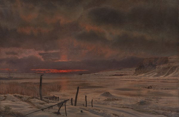 A Winter's Evening by a Danish Fiord, 1875. Creator: Vilhelm Kyhn.