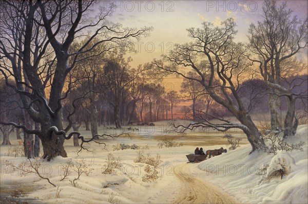 Winter Night in a Forest, 1853. Creator: Vilhelm Kyhn.
