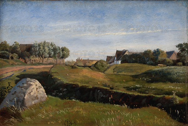 Landscape near Vejby seen from the North. Afternoon Light;Landscape near Vejby, 1843. Creator: Johan Thomas Lundbye.