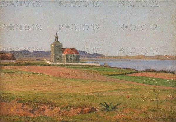 Vinderod Church near Frederiksværk, 1837. Creator: Johan Thomas Lundbye.