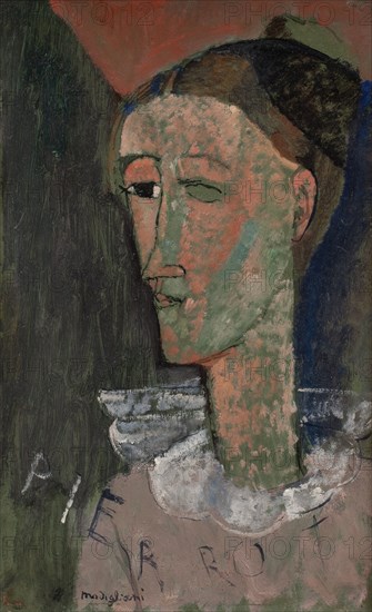 Self-Portrait as Pierrot, 1915. Creator: Amadeo Modigliani.