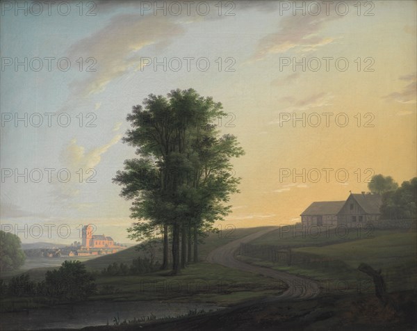Evening Landscape near Gentofte, North of Copenhagen, 1764-1790. Creator: Erik Pauelsen.