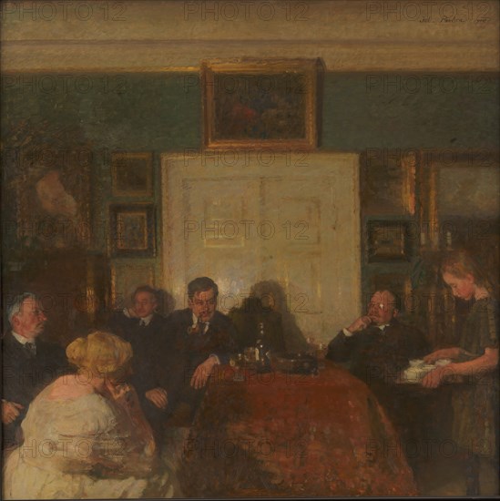 A Party in the Artist's Home, 1915. Creator: Julius Paulsen.