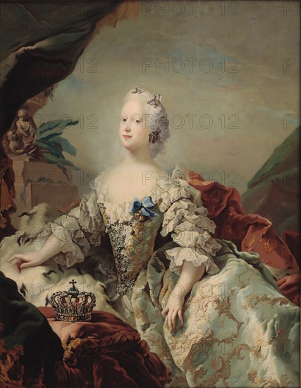 Louise, Frederik V's First Queen in her Coronation Robes, 1747. Creator: Carl Gustaf Pilo.