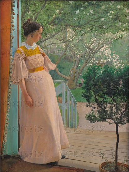 At the French Windows. The Artist's Wife, 1897. Creator: Laurits Andersen Ring.