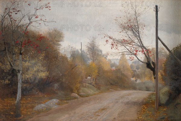 The Road at Mogenstrup, Zealand. Autumn, 1888. Creator: Laurits Andersen Ring.