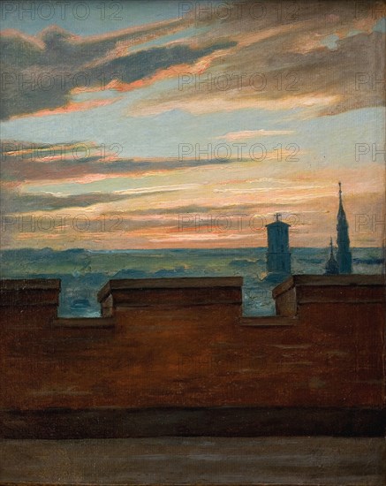 View of Copenhagen at Sunset, 1845-1849. Creator: Martinus Rorbye.