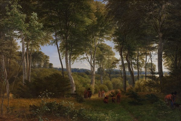 Delhoved Wood near Lake Skarre, Zealand - Afternoon Light, 1847. Creator: Peter Christian Thamsen Skovgaard.