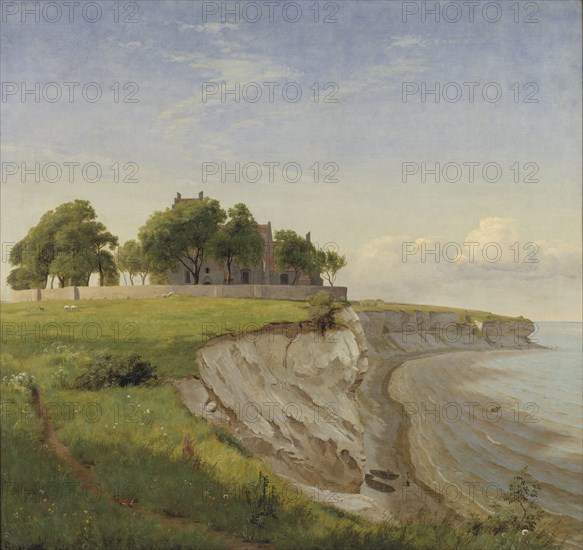 Hojerup Church on the Cliffs of Stevns, Zealand, 1842. Creator: Peter Christian Thamsen Skovgaard.