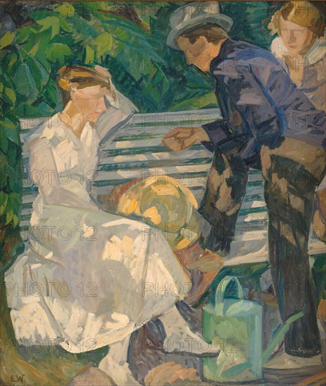 In the Vicar's Garden, Christianso, 1917. Creator: Edvard Weie.