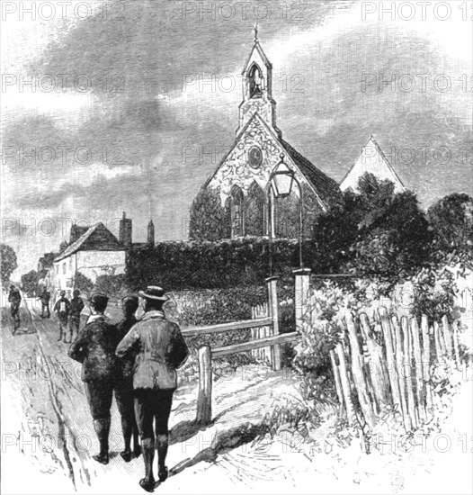 ''The Cyclists' Sunday Dinner at Ripley; The Church at which the Cyclists' Service is held.', 1891. Creator: Charles Joseph Staniland.