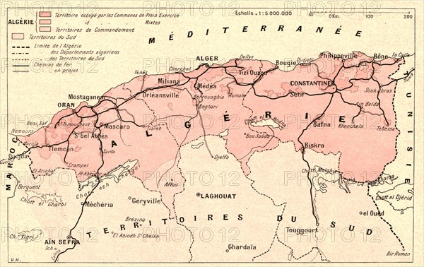 ''Carte administrative de l'Algerie; Afrique du nord', 1914. Creator: Unknown.