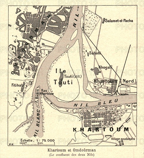 ''Khartoum et Omdourman (Le confluent des deux Nils); Le Nord-Est Africain', 1914. Creator: Unknown.