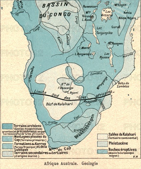 ''Afrique Australe. Geologie; Afrique Australe', 1914. Creator: Unknown.