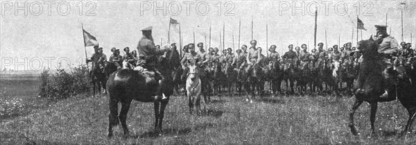 'Sur le front Russe; le colonel commandant les eclaireurs cosaques', 1916 Creator: Unknown.