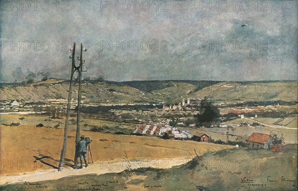 'La Bataille de Verdun: vue prise du fort de la Chaume', 1916. Creator: Francois Flameng.