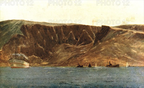 'La baie de Suvla et les Falaises d'Anzac; Les falaises d'Anzac', 1915 (1916). Creator: Norman Wilkinson.