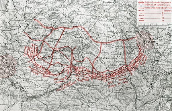 ''La Bataille de la Marne; Le mouvement de la bataille du 6 au 13 septembre', 1914. Creator: Unknown.