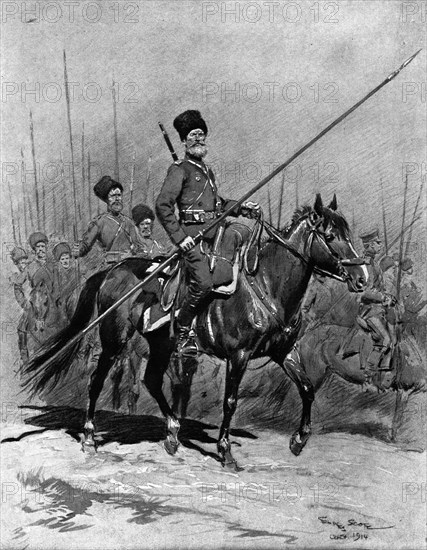 ''La Diversion Russe; Les Avant-Gardes Cosaques', 1914. Creator: Georges Bertin Scott.