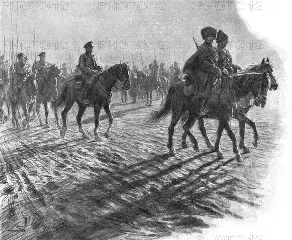 'Les Aigles du Tsar; Les Partisans defilent devant le general qui les salue', 1915. Creator: Unknown.