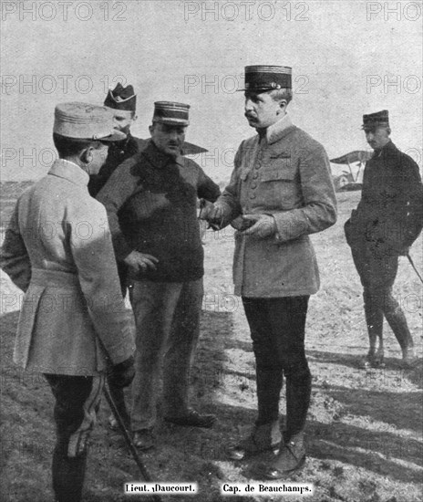 'Les avions; les auteurs du raid sur les etablissements Krupp, d'Essen (nuit du 23 au 24..., 1916. Creator: Unknown.