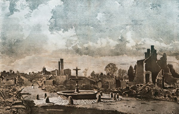 ''Les ruines de Sermaize-les-Bains (Marne)', 1914. Creator: Pierre Vignal.