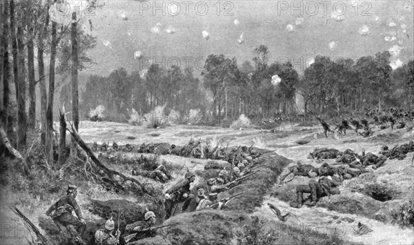 'Des Hauts-de-Meuse a l'Aisne; L'attaque des tranchees allemandes de Nogent-l'Abbesse', 1914. Creator: Unknown.