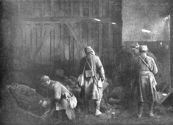 ''La vie en Campagne; Le poste de secours de Souain', 1914. Creator: Unknown.