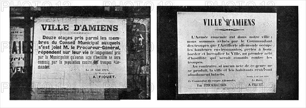 'Le Nord de la France Envahi; L'ennemi choisit immediatement douze otages', 1914. Creator: Unknown.