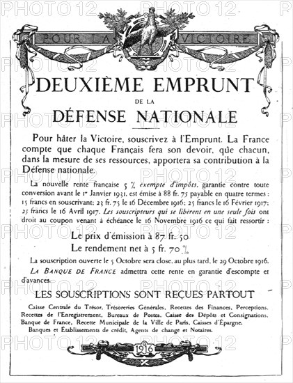 'Les affiches illustrees du deuxieme emprunt; L'affiche de l'Imprimerie Nationale', 1916. Creator: Unknown.