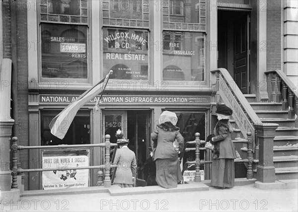 Woman Suffrage - Headquarters, National American Woman Suffrage Association, 1913. Creator: Harris & Ewing.