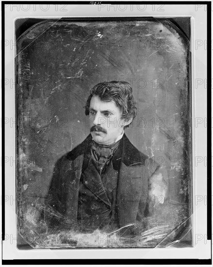 Unidentified man, about 30 years of age, head-and-shoulders portrait..., between 1844 and 1860. Creator: Mathew Brady.