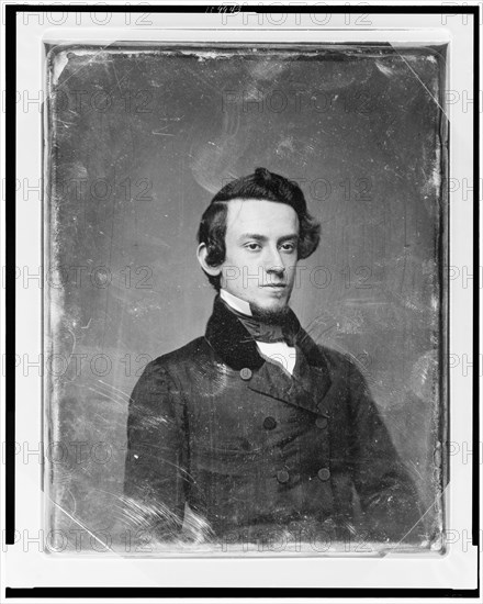 Unidentified man, about 20 years of age, head-and-shoulders portrait..., between 1844 and 1860. Creator: Mathew Brady.