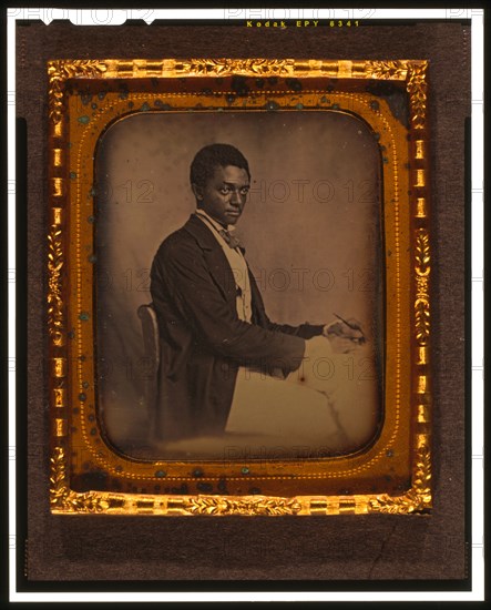 James B. Yates, three-quarter length portrait, three-quarters view..., between 1856 and 1858. Creator: Augustus Washington.