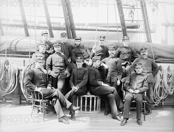 U.S.S. Pensacola, junior officers, between 1890 and 1901. Creator: Edward H Hart.