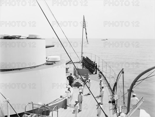 U.S.S. Kentucky, inspection on quarter deck, 1900 or 1901. Creator: Edward H Hart.