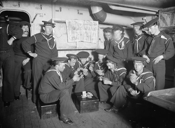 U.S.S. Maine sailors' amusements, between 1895 and 1898. Creator: Edward H Hart.