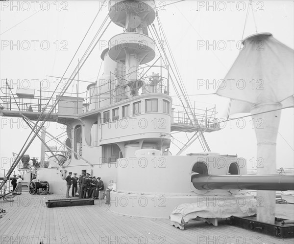 U.S.S. New York bridge and pilot house, 1899 July 5. Creator: Edward H Hart.