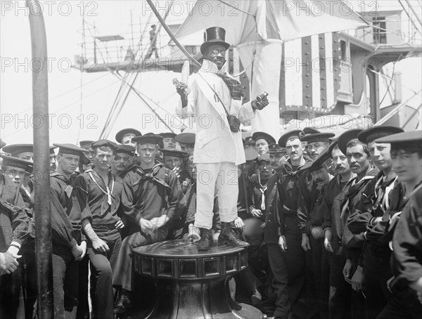 U.S.S. New York, "Lord Cassidy" selling pools, anniversary of Santiago, 1899, 1899. Creator: Edward H Hart.